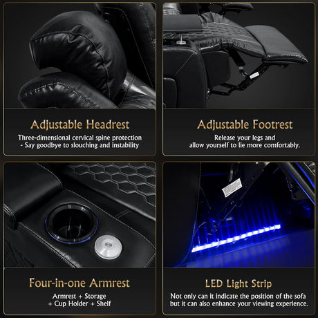 Ultra-Plush Top-Grain Nappa Leather Power Recliner - Omega Lifestyles