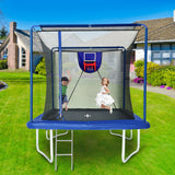 Rectangular Steel Frame Trampoline With Basketball Board - Omega Lifestyles
