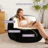 Multicolor Faux Fur Oversized Foam-Filled Bean Bag Chair - Omega Lifestyles