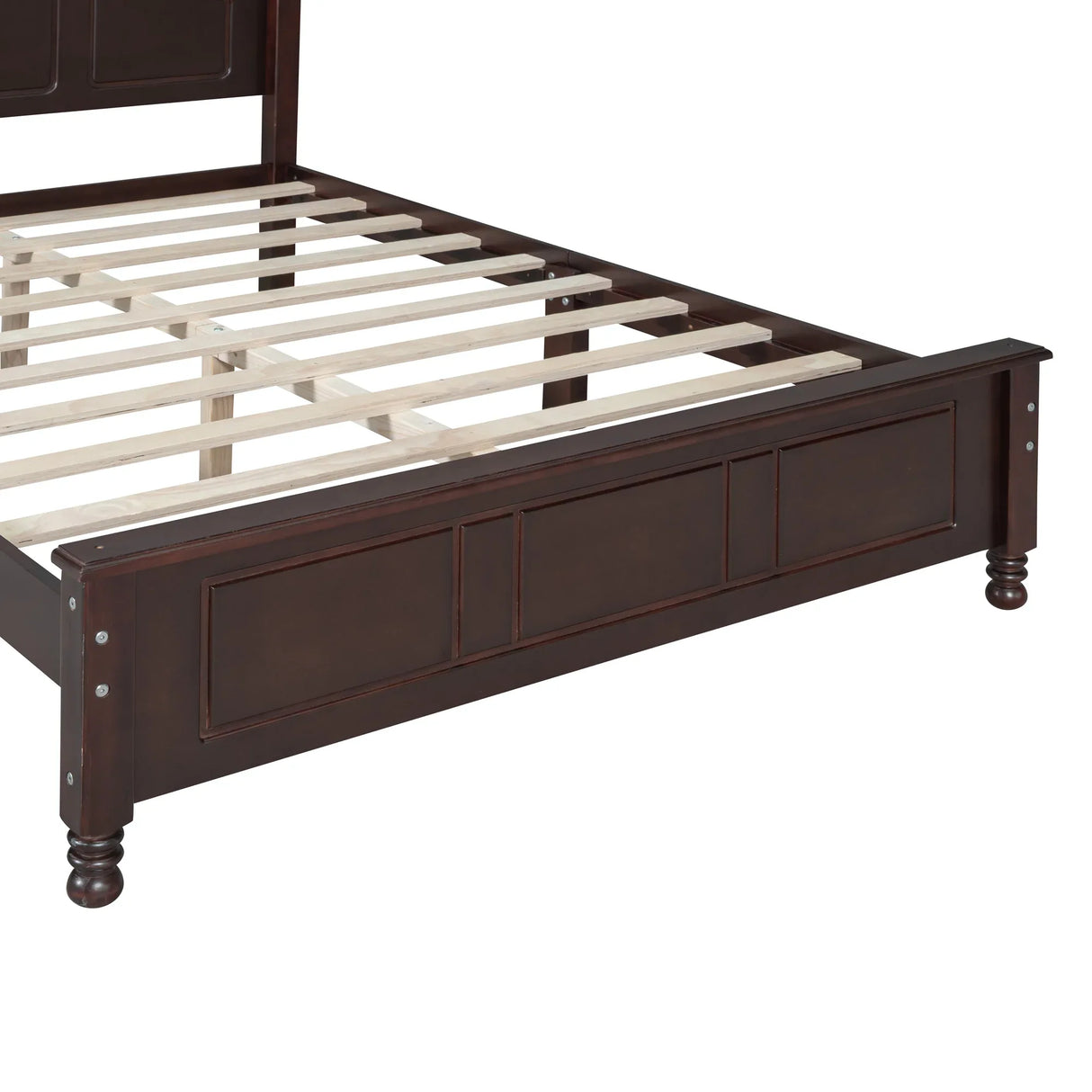 Full Size Dark Walnut Wood Platform Bed Frame - Omega Lifestyles