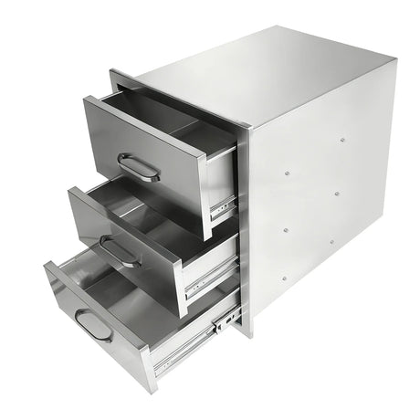 Stainless Steel Outdoor Kitchen Triple Drawer Cabinet - Omega Lifestyles
