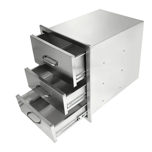 Stainless Steel Outdoor Kitchen Triple Drawer Cabinet - Omega Lifestyles