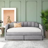 Twin Velvet Upholstered Daybed With Drawers - Omega Lifestyles