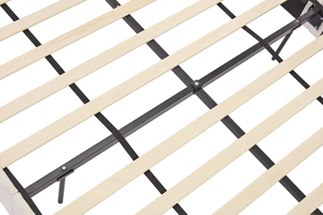 California King Upholstered Bed Frame With 54-Inch Chenille Headboard - Omega Lifestyles