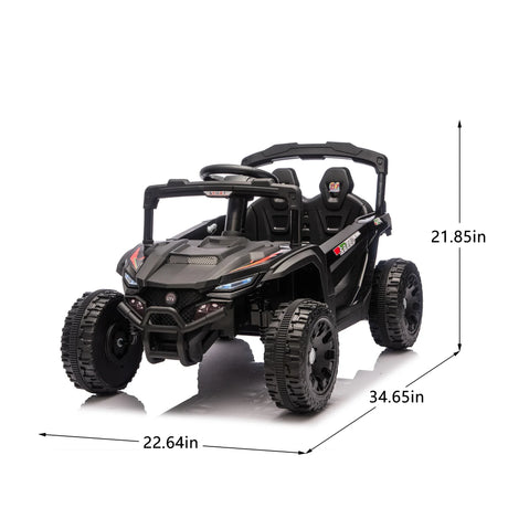24V Kids Remote Control Black Ride On UTV - Omega Lifestyles