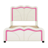 Twin Upholstered Platform Bed With Adjustable Headboard And LED Lights - Omega Lifestyles