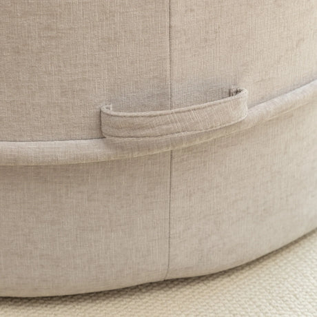 Modern Gray Chenille Barrel Accent Chair With Ottoman - Omega Lifestyles