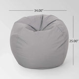 Light Gray Fabric Foam-Filled Bean Bag Chair - Omega Lifestyles
