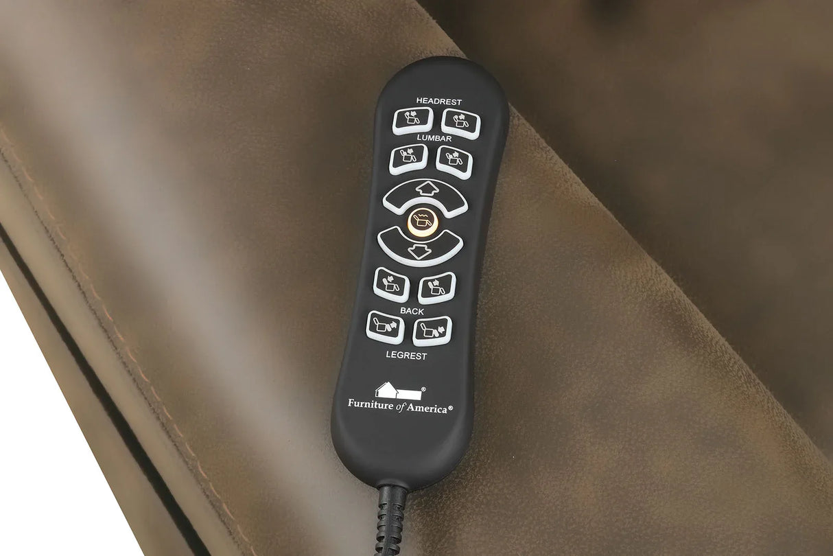 Transitional Brown Leatherette Power Lift Massage Chair - Omega Lifestyles