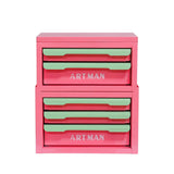 Five-Drawer Pink-Green Cold Rolled Steel Storage Box - Omega Lifestyles