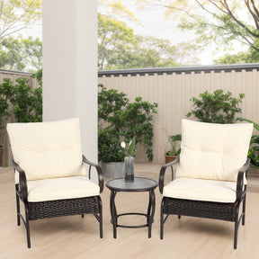 3-Piece Outdoor Steel Frame Wicker Patio Set - Omega Lifestyles