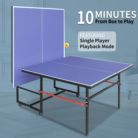 Foldable Mid-Size Portable Table Tennis Table Set - Omega Lifestyles