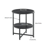 Small Round 2-Tier MDF Iron Farmhouse End Table - Omega Lifestyles