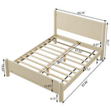 Queen Solid Wood Platform Bed Frame With Headboard - Omega Lifestyles