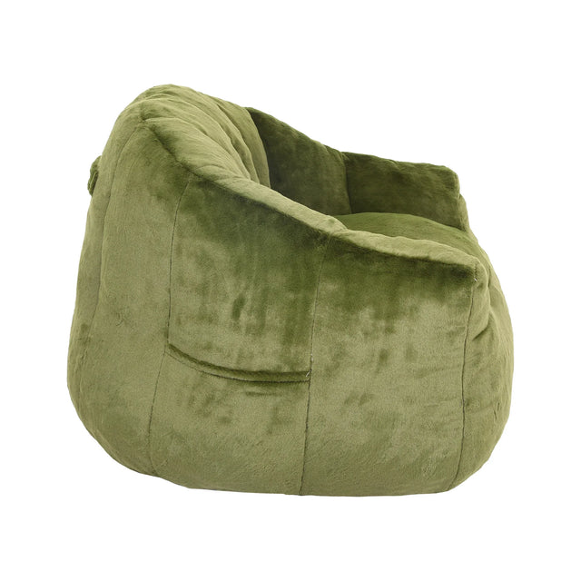 High-Density Foam Faux Fur Bean Bag Chair - Omega Lifestyles
