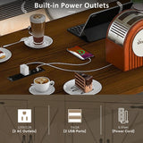 Farmhouse Style Rolling Kitchen Island With Power Outlet - Omega Lifestyles