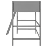 Solid Wood Twin Loft Bed With Ladder Gray - Omega Lifestyles