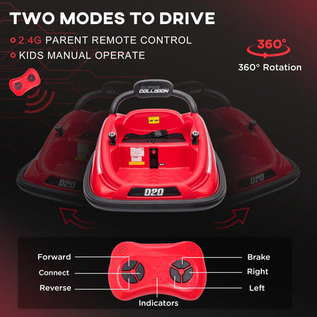 12V Remote Control Toddler Bumper Car With 360° Rotation - Omega Lifestyles