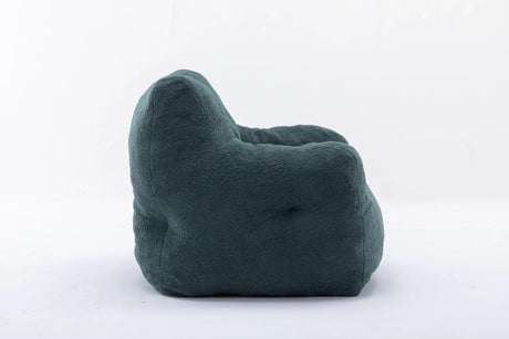 Soft Teddy Fabric Tufted Foam Bean Bag Chair Green - Omega Lifestyles