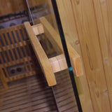 Metal Stove Heated Carbonized Spruce Wood Sauna Seat - Omega Lifestyles