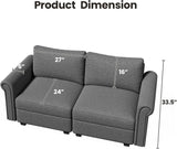 Modular Memory Foam 2-Seat Modern Loveseat Sofa - Omega Lifestyles