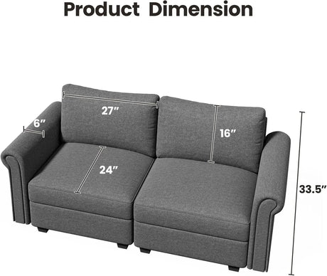 Modular Memory Foam 2-Seat Modern Loveseat Sofa - Omega Lifestyles