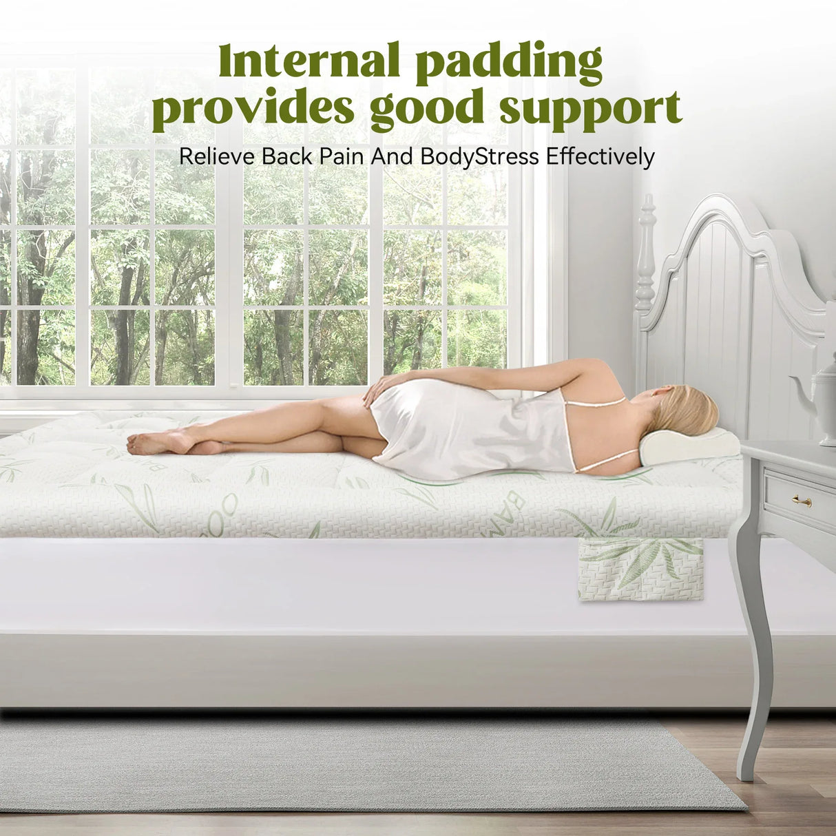 Queen Bamboo Blend Waterproof Plush Mattress Protector - Omega Lifestyles