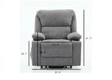 Medium-Firm Corduroy Remote-Controlled Heating Massage Recliner - Omega Lifestyles