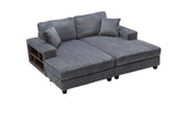 Convertible Corduroy Fabric Sleeper Sofa With Storage - Omega Lifestyles