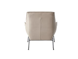 Khaki Top Grain Leather Accent Chair And Ottoman - Omega Lifestyles
