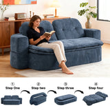 Modern Convertible Foam-Filled Sleeper Sofa Bed With Pillows - Omega Lifestyles