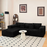Modular Plush Corduroy Sectional Sofa With Chaise - Omega Lifestyles