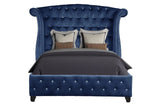 Modern Crystal Tufted Upholstered Velvet Queen Bed Frame - Omega Lifestyles