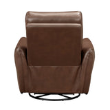 Top Grain Leather Swivel Glider Recliner Chair - Omega Lifestyles