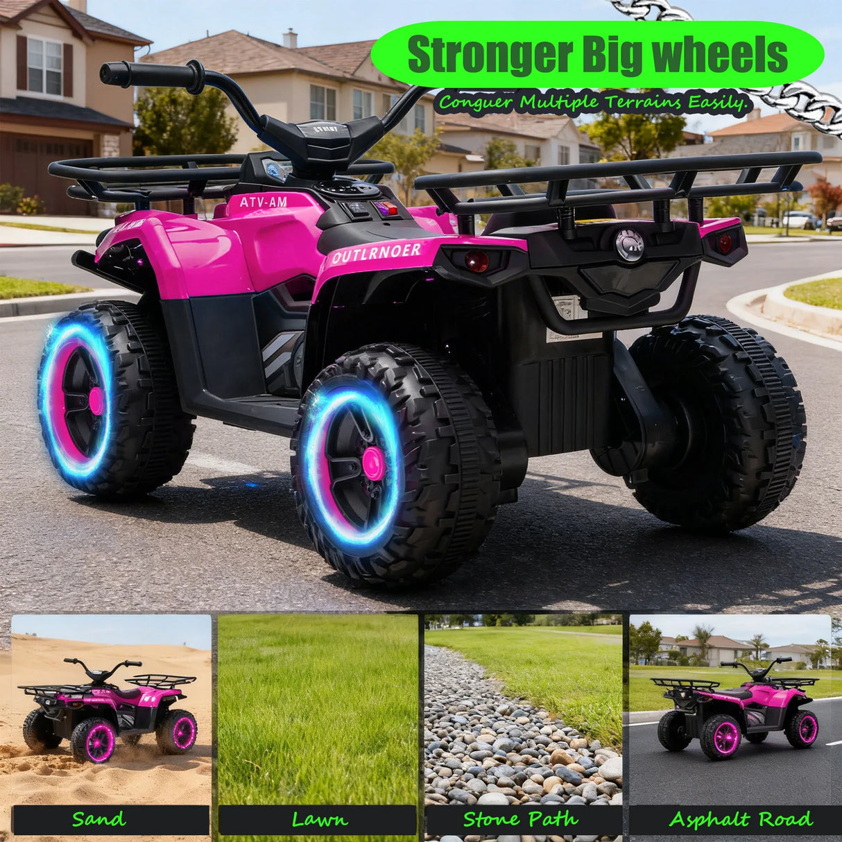 24V High-Power Kids Ride On ATV With Bluetooth - Omega Lifestyles