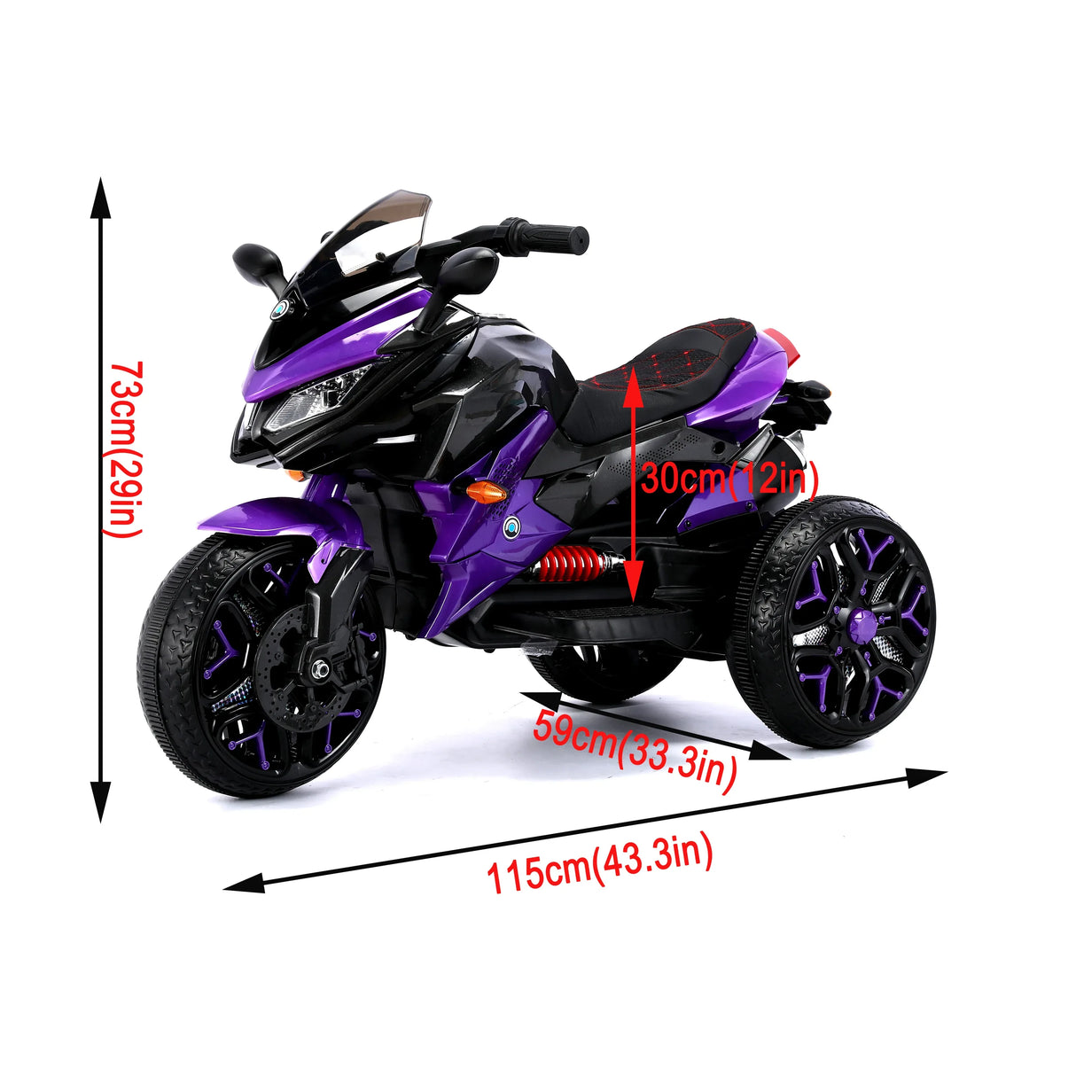 12V Kids Ride-On Motorcycle With PU Seat Training Wheels - Omega Lifestyles