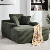 Oversized Corduroy Velvet Chaise Lounge Sleeper Sofa Bed