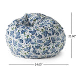 Fabric Foam-Filled Rounded 3-Foot Bean Bag Chair - Omega Lifestyles
