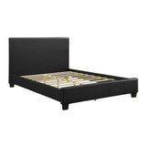 Full Contemporary Black Faux Leather Platform Bed Frame - Omega Lifestyles