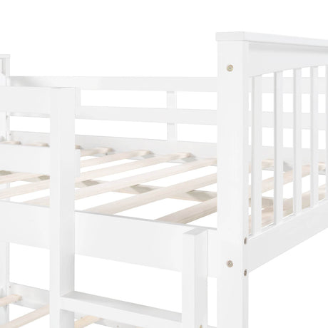 Full Full Solid Wood Convertible Bunk Bed - Omega Lifestyles