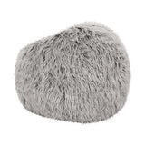 Silver Gray Faux Fur Modern Glam Bean Bag Chair - Omega Lifestyles
