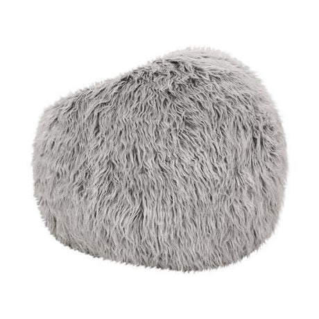 Silver Gray Faux Fur Modern Glam Bean Bag Chair - Omega Lifestyles