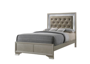 Modern Upholstered Twin Size LED Panel Bed Frame - Omega Lifestyles