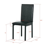 5-Piece Metal Frame Dining Set With Faux Marble Top - Omega Lifestyles