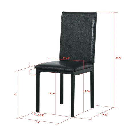 5-Piece Metal Frame Dining Set With Faux Marble Top - Omega Lifestyles
