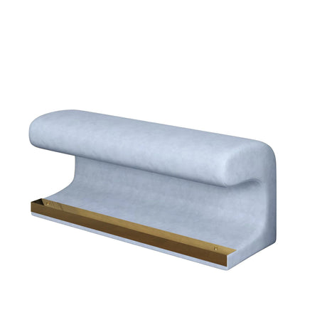 Modern Blue Leather Entryway Bench With LED Light - Omega Lifestyles