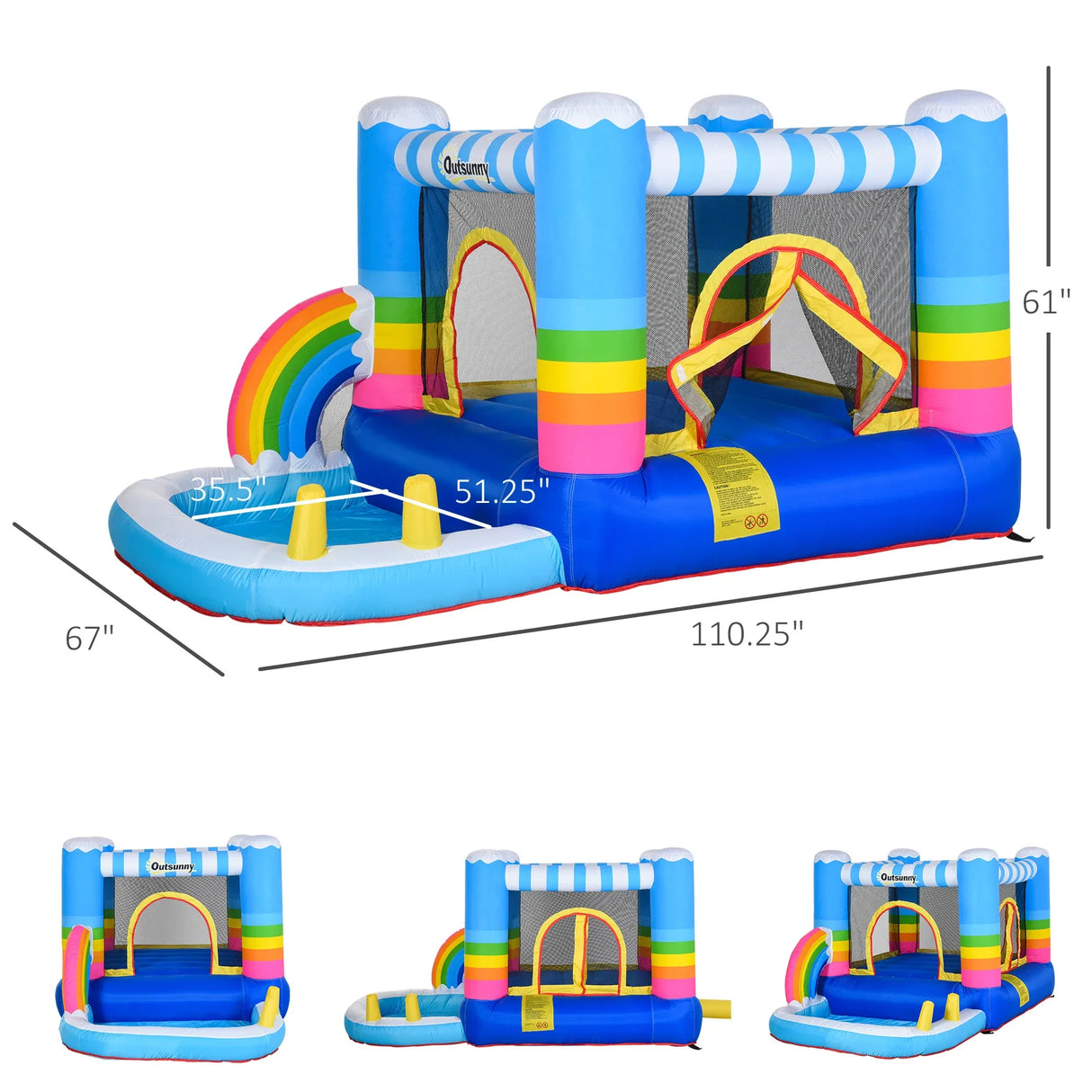 Inflatable Kids Bounce House With Trampoline Pool Slide - Omega Lifestyles