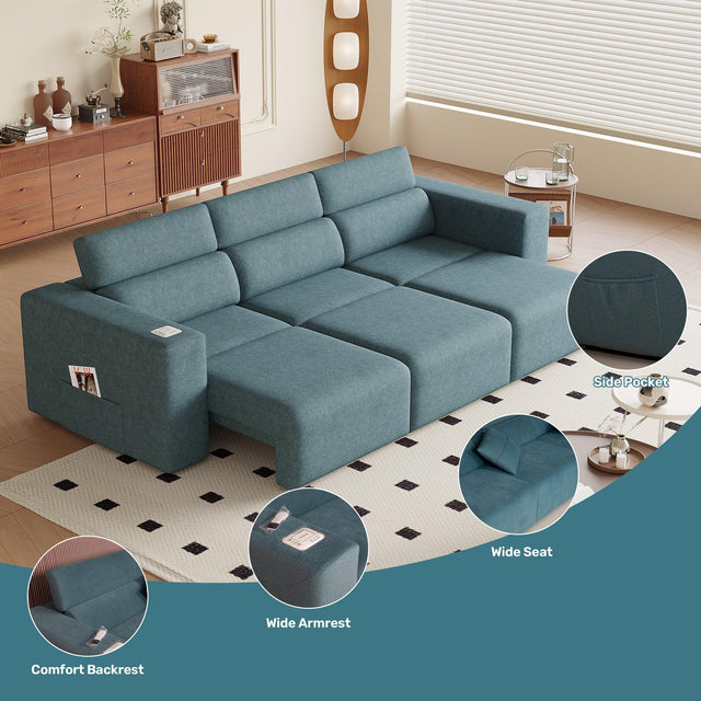 Power Recliner Sofa With Wireless Charging And Bluetooth - Omega Lifestyles