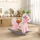 Kids Plush Ride-On Rocking Horse With Realistic Sounds - Omega Lifestyles