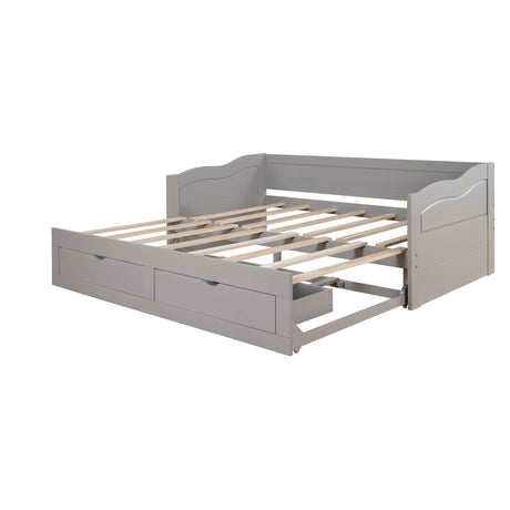 Extendable Solid Wood Twin Daybed With Trundle Drawers - Omega Lifestyles